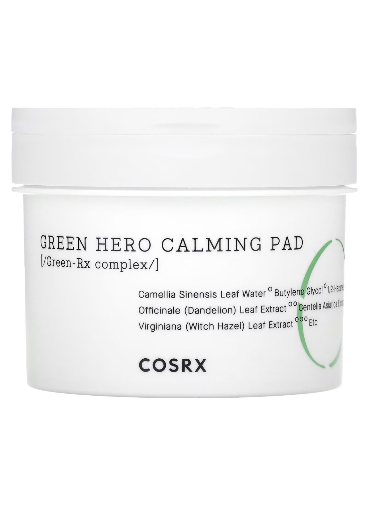 قطن التونر المهدئة – cosrx green hero calming pad