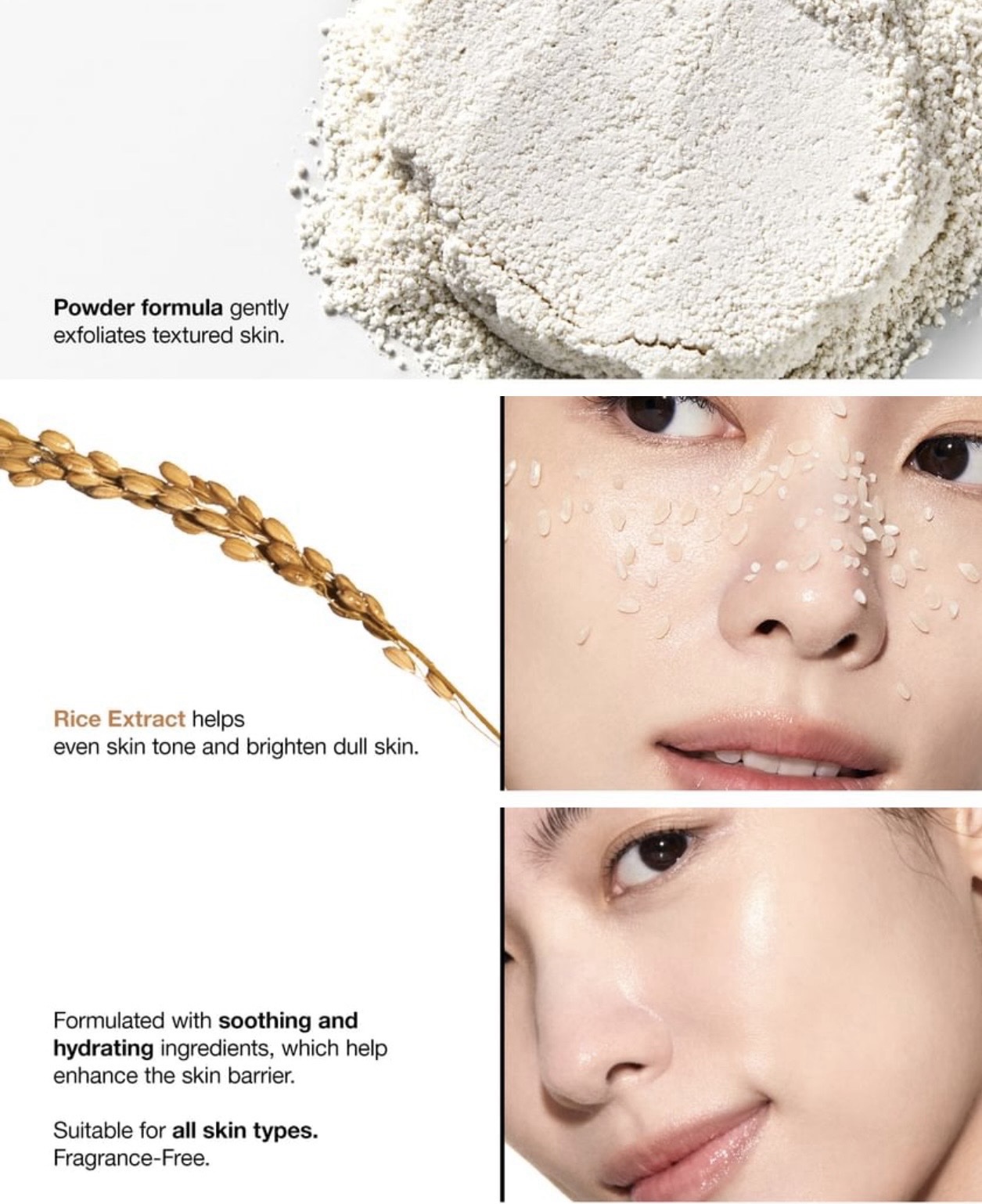 rice enzyme brightening cleansing powder غسول الانزيم بالارز